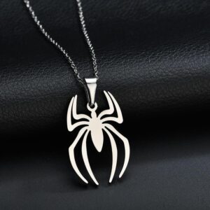 high quality stainless steel spider pendant necklace