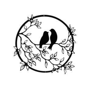 elegant metal bird on tree branch wall art