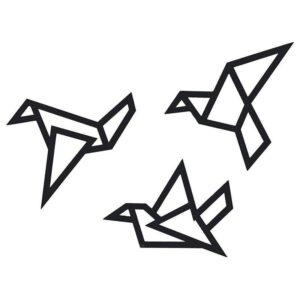 geometric origami birds metal wall art