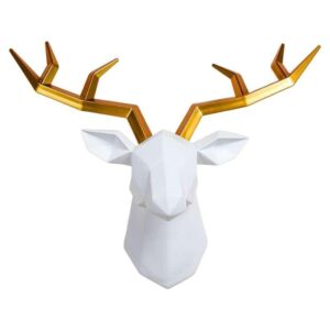 modern 3d resin deer head wall sculpture for elegant home decor