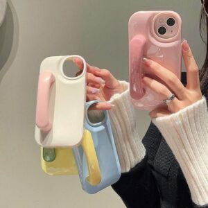 cute creative silicone door handle iphone case