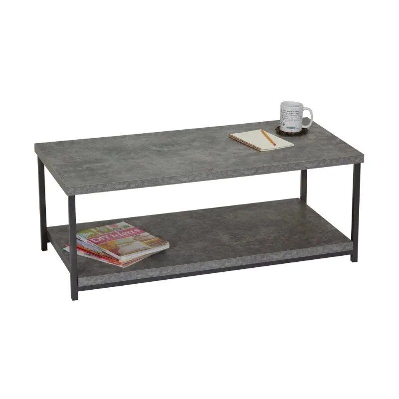 modern slate grey coffee table with storage shelf modern slate grey coffee table with storage shelf