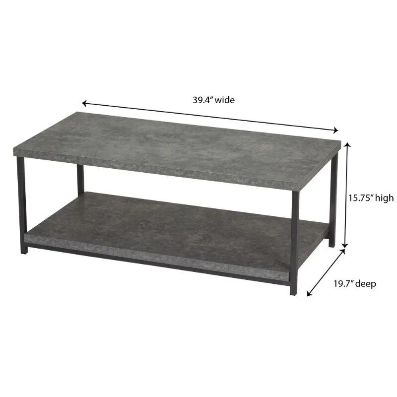modern slate grey coffee table with storage shelf modern slate grey coffee table with storage shelf