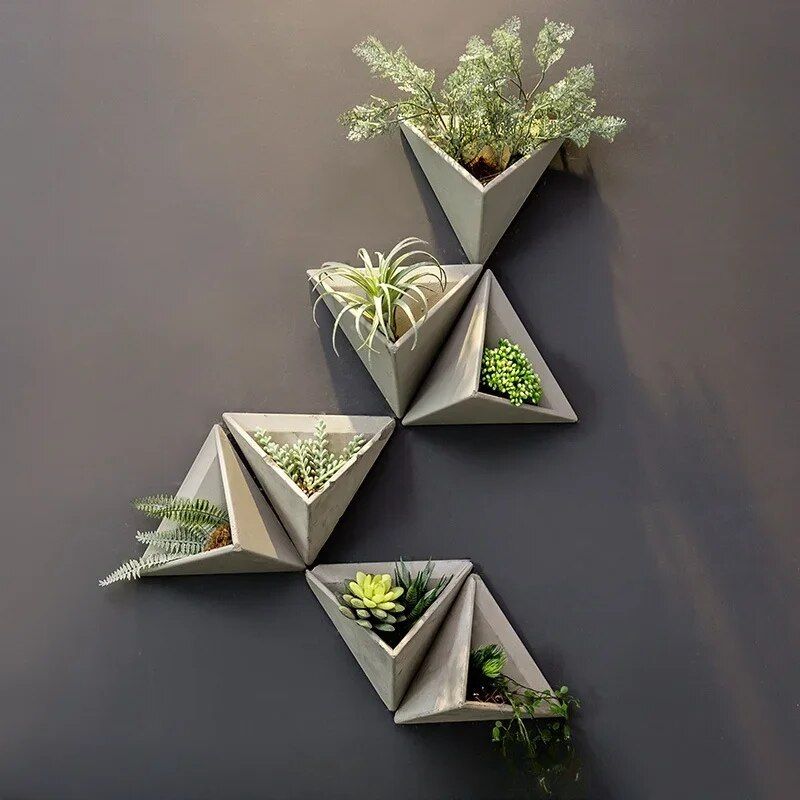 modern nordic triangle wall mounted cement flowerpot modern nordic triangle wall mounted cement flowerpot