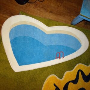 soft and absorbent cartoon peach heart rug