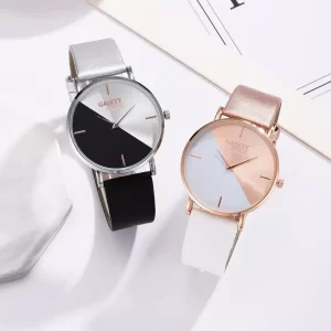 luxury rose gold leather women's fashion watch