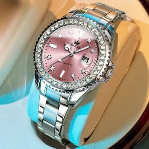 luxury silver quartz women's watch