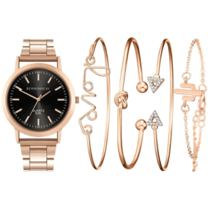 luxury quartz watch & gemstone bracelet set for women
