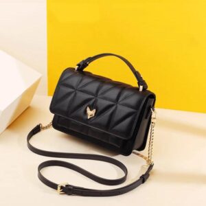 elegant leather flap shoulder bag for women