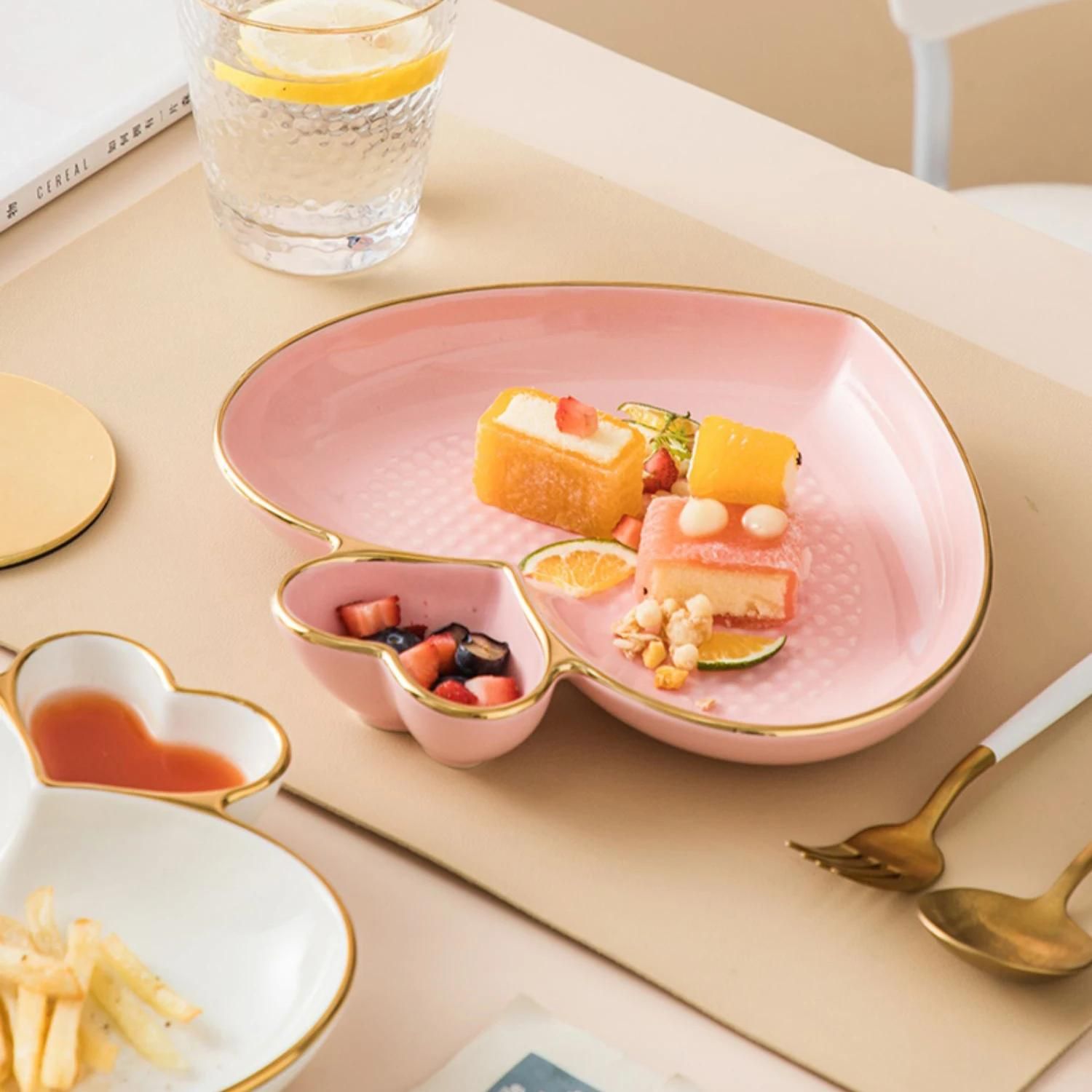 Heart-Shaped Ceramic Plate for Western Cuisine & Desserts 11661 4af8c9