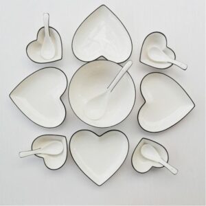 chic heart shaped ceramic plate