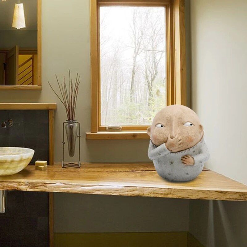 charming resin boy nose plugging sculpture charming resin boy nose plugging sculpture