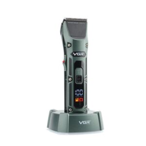 professional cordless hair clipper with led display & adjustable blades