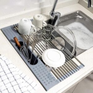 multi use adjustable silicone over sink drying rack