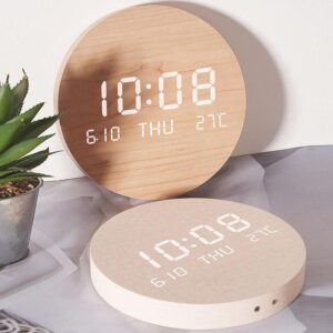 modern nordic style led digital wall clock with temperature display