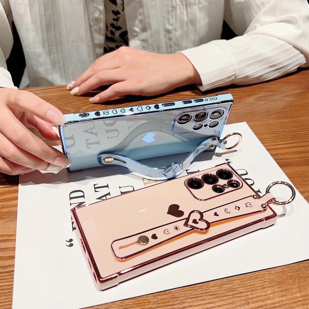 luxury heart wrist strap samsung case luxury heart wrist strap samsung case