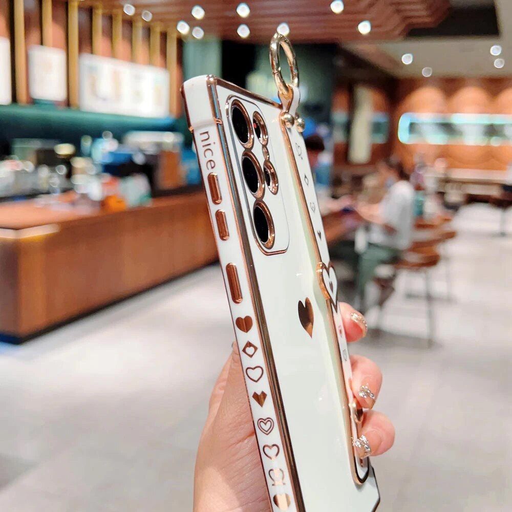 luxury heart wrist strap samsung case luxury heart wrist strap samsung case