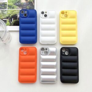 fashion down jacket soft silicone phone case for iphone series