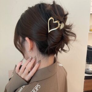 elegant geometric heart hair claw clip for women and girls