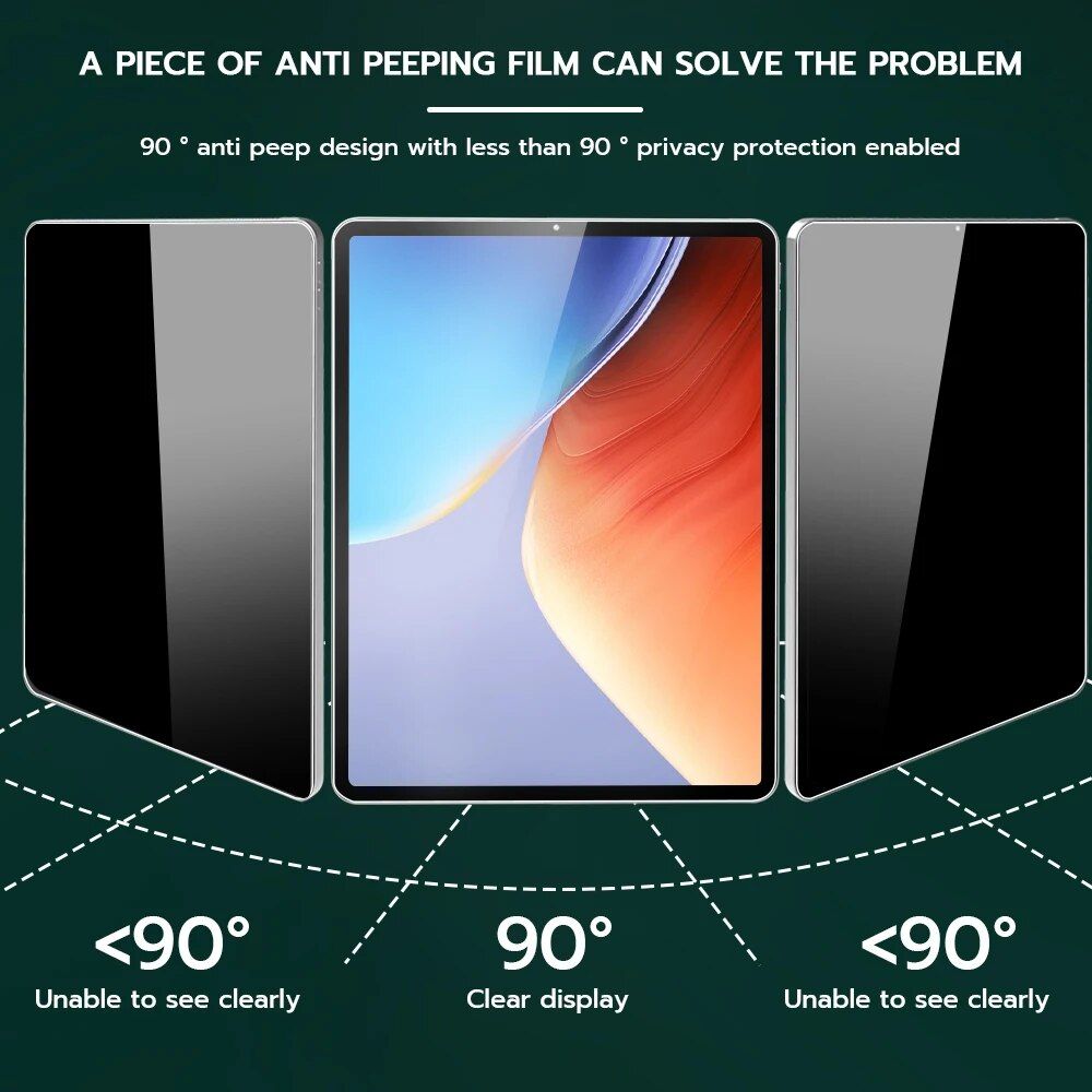 anti spy privacy screen protector film for ipad mini 6, pro 12, 9, 11, air 4, 10.2 7th 8th gen anti spy privacy screen protector film for ipad mini 6, pro 12, 9, 11, air 4, 10.2 7th 8th gen