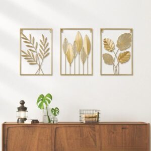 modern nordic ginkgo leaf metal wall art