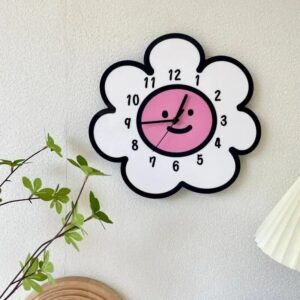 charming sunflower cartoon wall clock
