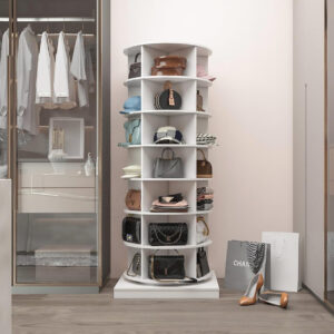 360° rotating shoe rack tower